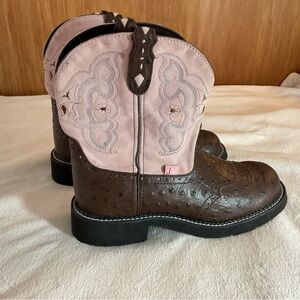 Justin Gypsy Brown & Pink Western Cowboy Boots